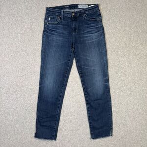 AG-ED Denim Women's Size 28R The Prima Cropped Jeans Blue Cigarette